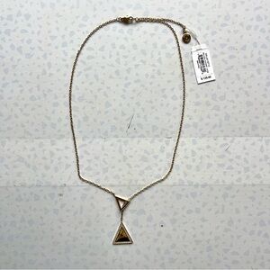 MICHAEL KORS Brilliance Statement Pave Gold Triangle Lariat Necklace NWT